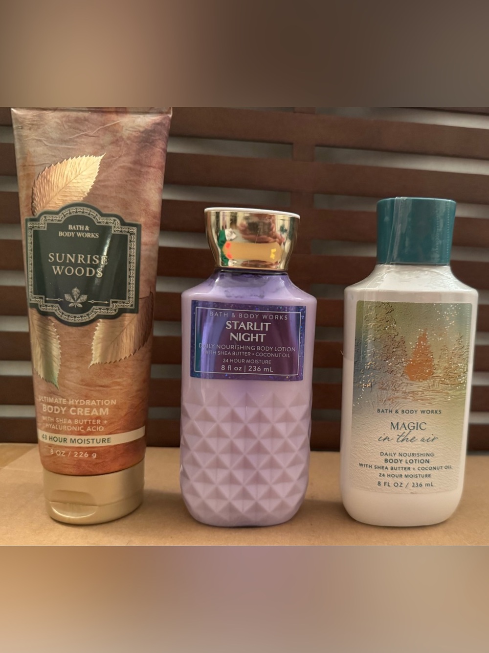 Bath & Body Works Starlit Night, Lavender & Sunrise Woods, Magic in the Air Trio
